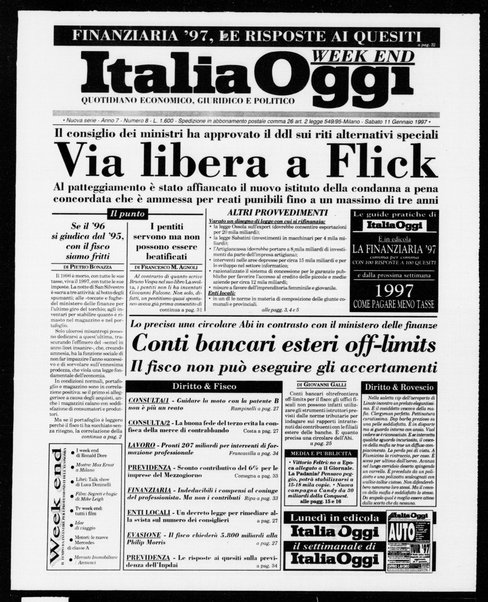 Italia oggi : quotidiano di economia finanza e politica